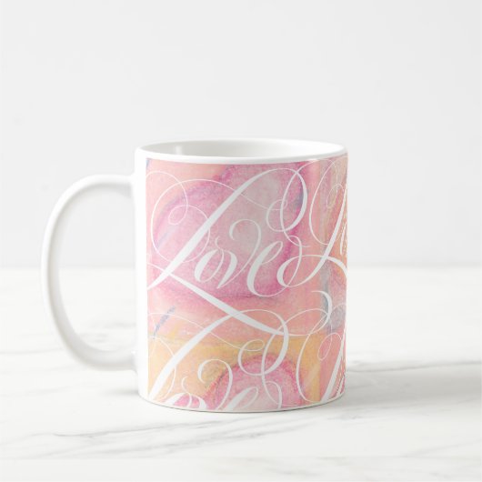 Romantische LIEBE Rosa Valentinstag Kaffeetasse (Links)