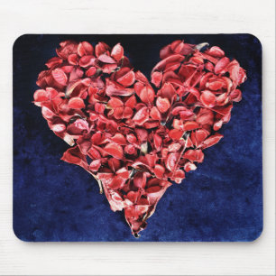 Romantische Liebe Rose Petal Rotes Herz Mousepad