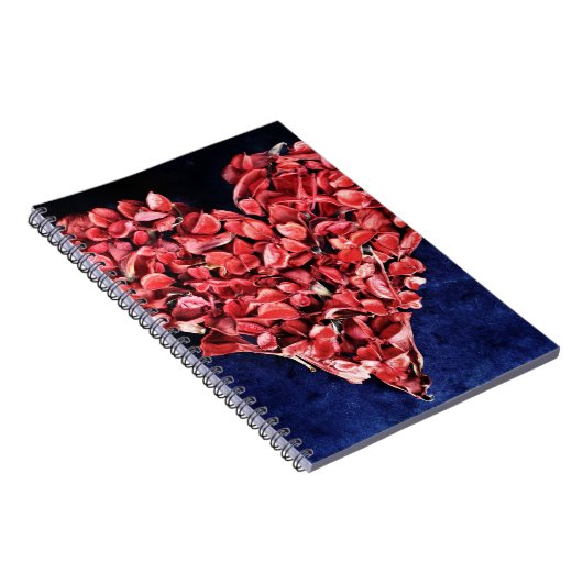 Romantische Liebe Rose Petal Rotes Herz Notizblock (Rechte Seite)