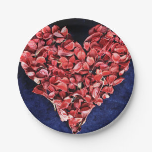 Romantische Liebe Rose Petal Rotes Herz Pappteller