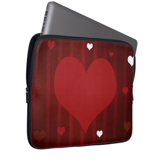 Romantische Liebe Rot und Weiß Herzlich Willkommen Laptopschutzhülle (Vorne Rechts)