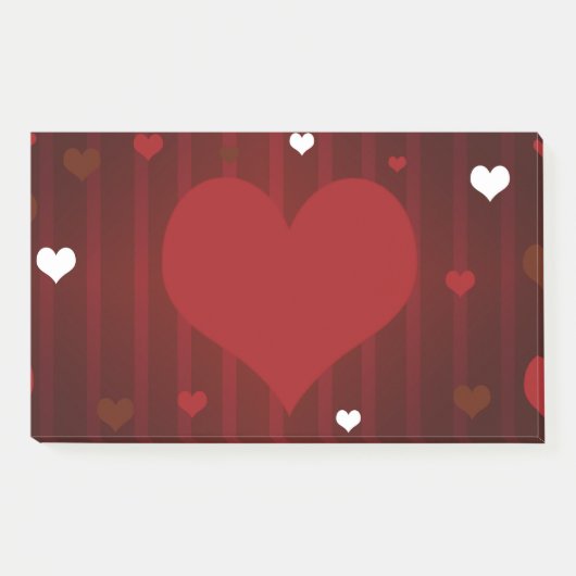 Romantische Liebe Rot und Weiß Herzlich Willkommen Post-it Klebezettel (Vorderseite)