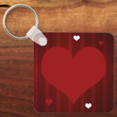 Romantische Liebe Rot und Weiß Herzlich Willkommen Schlüsselanhänger (Vorderseite)