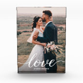 Romantische Liebe Script Wedding Foto Newlyweds (Vorderseite)