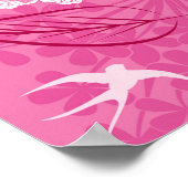 Romantische Liebe Silhouette Muster Rosa Herzen Poster (Ecke)