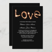 Romantische Liebe Sparklers Hochzeitsfeier Einladung (Vorne/Hinten)