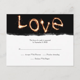 Romantische Liebe Sparklers Wedding RSVP Karte