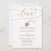 Romantische Liebe Story Winter Berries Elegante Ho Einladung (Vorderseite)
