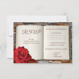 Romantische Liebe-Storybuch Hochzeit RSVP-Karte Einladung