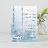 Romantische Liebe Swing Winter Wonderland Hochzeit Einladung (Stehend Vorderseite)