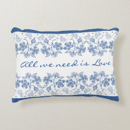 Romantische Liebe Text Indidiga Blauer Blumenstrau Zierkissen