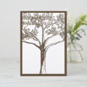 Romantische Liebe Tree Initials in Trunk Wedding Einladung (Stehend Vorderseite)