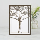 Romantische Liebe Tree Initials in Trunk Wedding Einladung (Stehend Vorderseite)