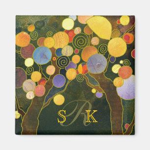 Romantische Liebe Trees Monogram Wedding Magnet