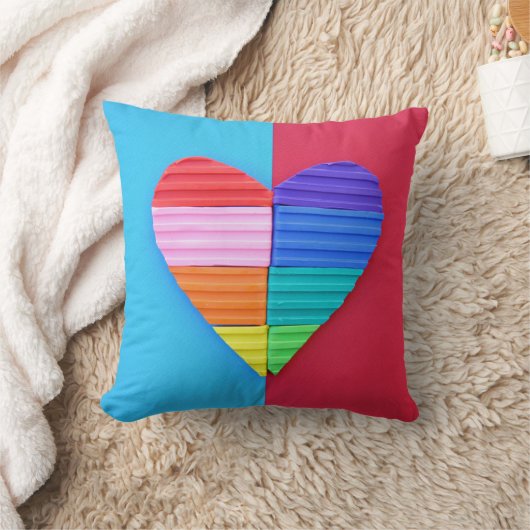 Romantische Liebe Twin Rainbow Hearts Kissen (Decke)
