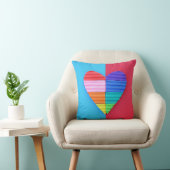 Romantische Liebe Twin Rainbow Hearts Kissen (Stuhl )