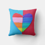 Romantische Liebe Twin Rainbow Hearts Kissen (Rückseite)