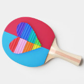 Romantische Liebe Twin Rainbow Hearts Tischtennis Schläger (Seitenansicht)