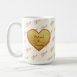 Romantische Liebe Typografie Rotes Herz Valentinst Kaffeetasse