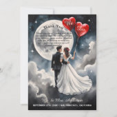 Romantische Liebe über Cloud Nine Märchenhochzeit Dankeskarte (Vorderseite)