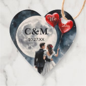 Romantische Liebe über Cloud Nine Märchenhochzeit Geschenkanhänger (Rückseite)