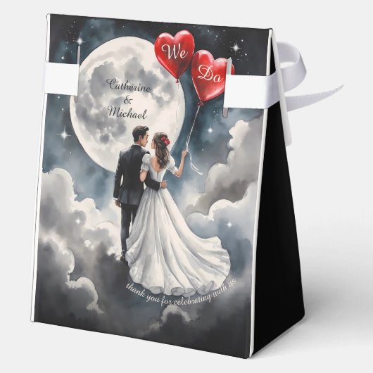 Romantische Liebe über Cloud Nine Märchenhochzeit Geschenkschachtel (Rückseite)