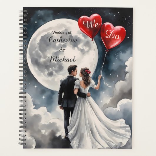 Romantische Liebe über Cloud Nine Märchenhochzeit Planer (Vorderseite)