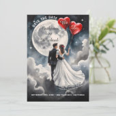 Romantische Liebe über Cloud Nine Märchenhochzeit Save The Date (Stehend Vorderseite)