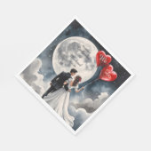 Romantische Liebe über Cloud Nine Märchenhochzeit Serviette (Ecke)