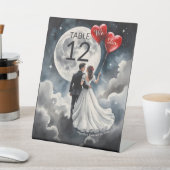 Romantische Liebe über Cloud Nine Märchenhochzeit Sockelschild (In SItu)