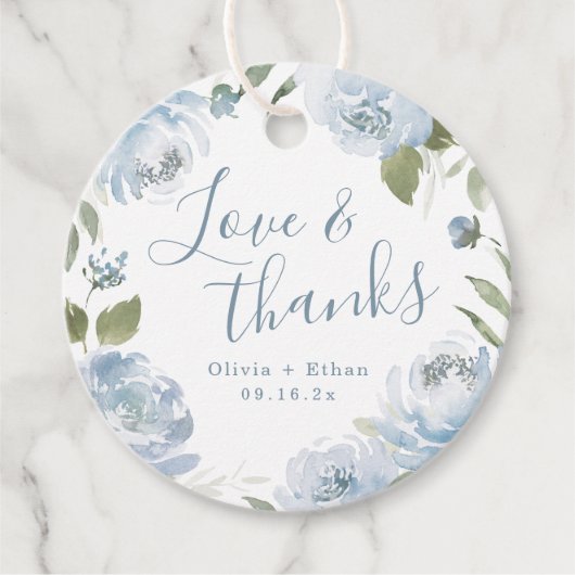 Romantische Liebe und dank dustig blühender Hochze Geschenkanhänger (Vorderseite)