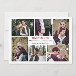 Romantische Liebe Valentinstag Paar Foto Collage Feiertagskarte