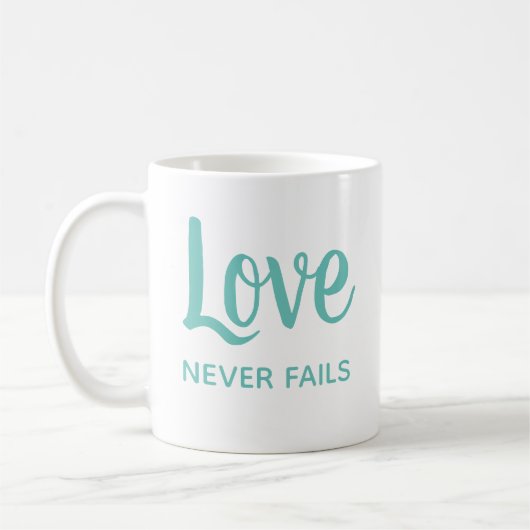 Romantische Liebe Versage nie Geschenke für Bezieh Kaffeetasse (Links)