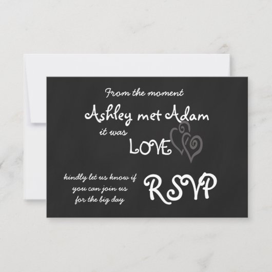 Romantische Liebe Wedding RSVP Card | Kopfbrett (Vorderseite)