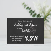 Romantische Liebe Wedding RSVP Card | Kopfbrett Karte (Stehend Vorderseite)