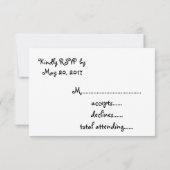 Romantische Liebe Wedding RSVP Card | Kopfbrett Karte (Rückseite)
