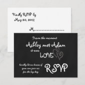 Romantische Liebe Wedding RSVP Card | Kopfbrett Karte (Vorne/Hinten)