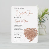 Romantische Liebe Worte Herz Brautparty Folieneinladung (Stehend vorne)