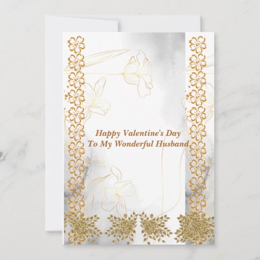 Romantische Liebe Zitat Blumengoldhusbänder Valent (Rückseite)