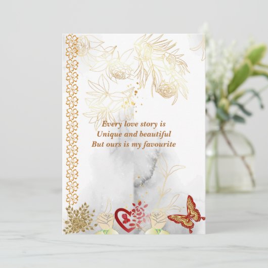 Romantische Liebe Zitat Ehefrau Rose Gold Valentin (Stehend Vorderseite)