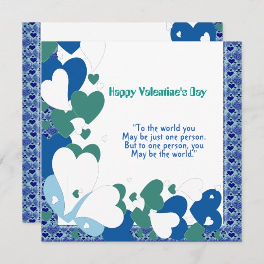 Romantische Liebe Zitat Sweep Herz Valentine Card (Vorne/Hinten)