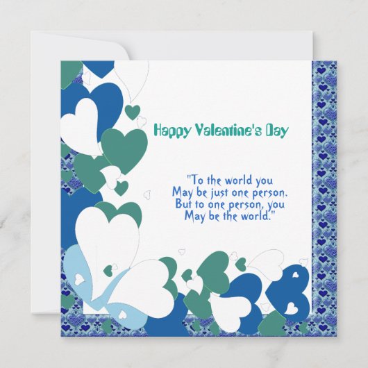 Romantische Liebe Zitat Sweep Herz Valentine Card (Vorderseite)