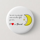 Romantische Liebe Zitat von Moon Vector Art Button (Vorderseite)