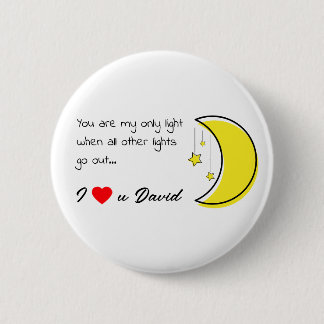 Romantische Liebe Zitat von Moon Vector Art Button