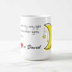 Romantische Liebe Zitat von Moon Vector Art Kaffeetasse