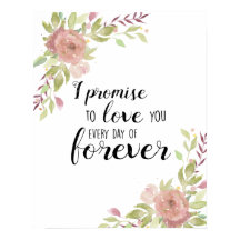 Romantische Liebe zitieren Aquarellfarbe Rosa Blum