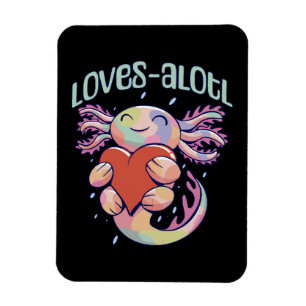 Romantische Lieben - fröhliches axolotl Magnet