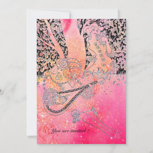 ROMANTISCHE LIEBENDE,ROMANZE IN ROSA FUCHSIA FUNKE EINLADUNG