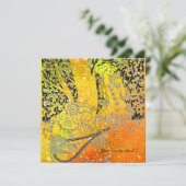 ROMANTISCHE LIEBER, ROMANCE IN GELBORANGEN GLITZER EINLADUNG (Stehend Vorderseite)