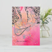 ROMANTISCHE LIEBER, ROMANCE IN PINK FUCHSIA GLITZE EINLADUNG (Stehend Vorderseite)